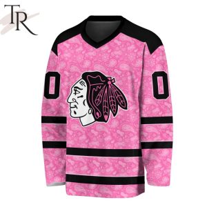 NHL Chicago Blackhawks Special Pink V-neck Long Sleeve