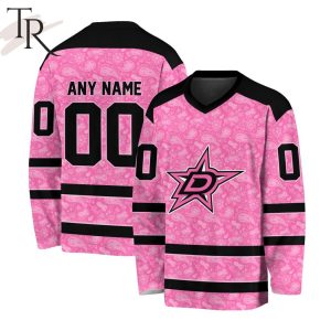 NHL Dallas Stars Special Pink V-neck Long Sleeve