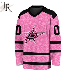 NHL Dallas Stars Special Pink V-neck Long Sleeve
