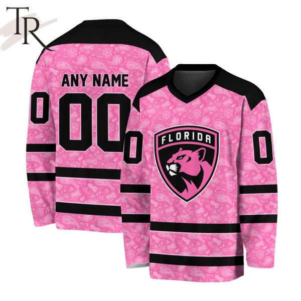 NHL Florida Panthers Special Pink V-neck Long Sleeve