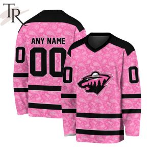 NHL Minnesota Wild Special Pink V-neck Long Sleeve