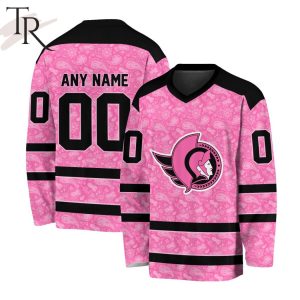 NHL Ottawa Senators Special Pink V-neck Long Sleeve