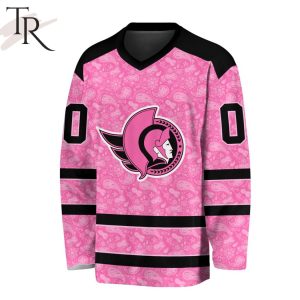 NHL Ottawa Senators Special Pink V-neck Long Sleeve