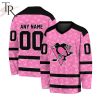 NHL Columbus Blue Jackets Special Pink V-neck Long Sleeve