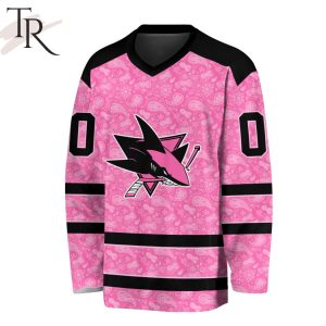 NHL San Jose Sharks Special Pink V-neck Long Sleeve
