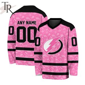 NHL Tampa Bay Lightning Special Pink V-neck Long Sleeve