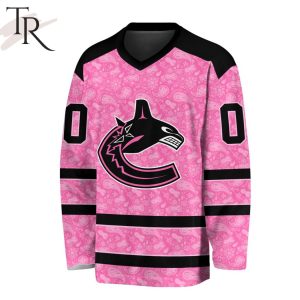 NHL Vancouver Canucks Special Pink V-neck Long Sleeve