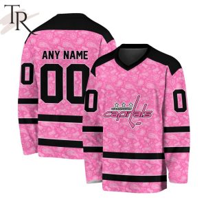 NHL Washington Capitals Special Pink V-neck Long Sleeve