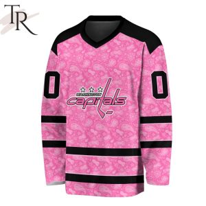 NHL Washington Capitals Special Pink V-neck Long Sleeve