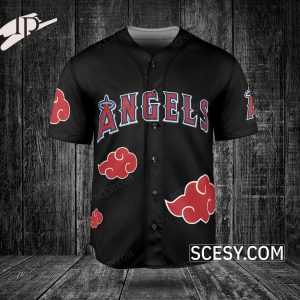 Los Angeles Angels Naruto Anime Akatsuki Baseball Jersey No Piping