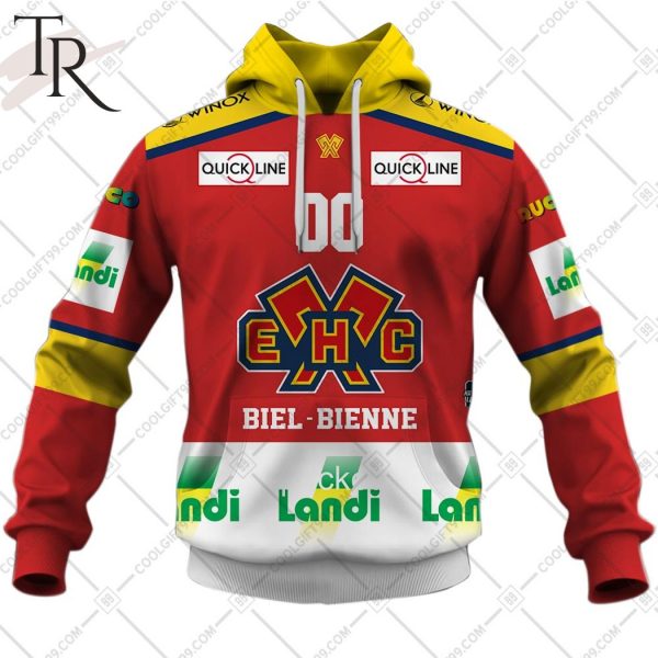 Personalized NL Hockey EHC Biel Home jersey Style Hoodie