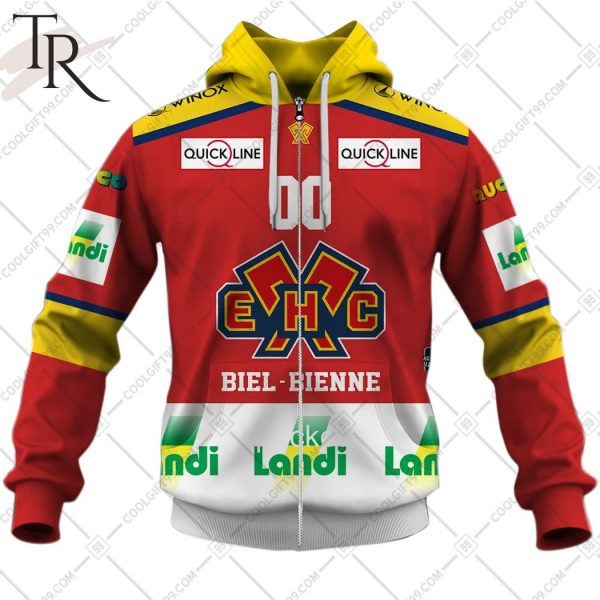 Personalized NL Hockey EHC Biel Home jersey Style Hoodie