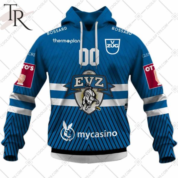 Personalized NL Hockey EV Zug Home jersey Style Hoodie