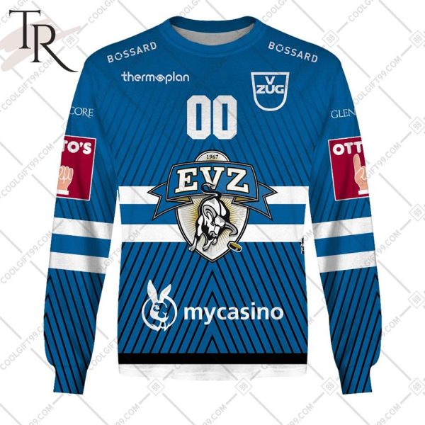 Personalized NL Hockey EV Zug Home jersey Style Hoodie