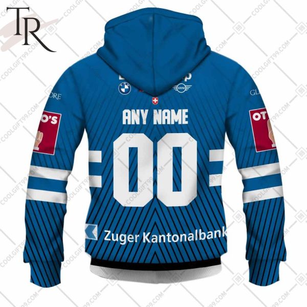 Personalized NL Hockey EV Zug Home jersey Style Hoodie