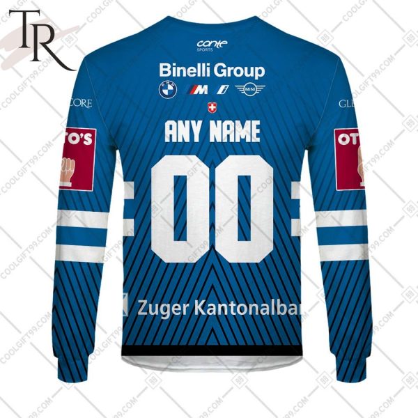 Personalized NL Hockey EV Zug Home jersey Style Hoodie