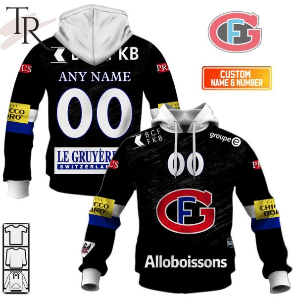 Personalized NL Hockey Fribourg Gotteron Home jersey Style Hoodie