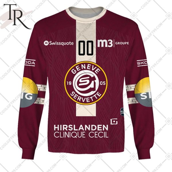 Personalized NL Hockey Geneve Servette HC Home jersey Style Hoodie