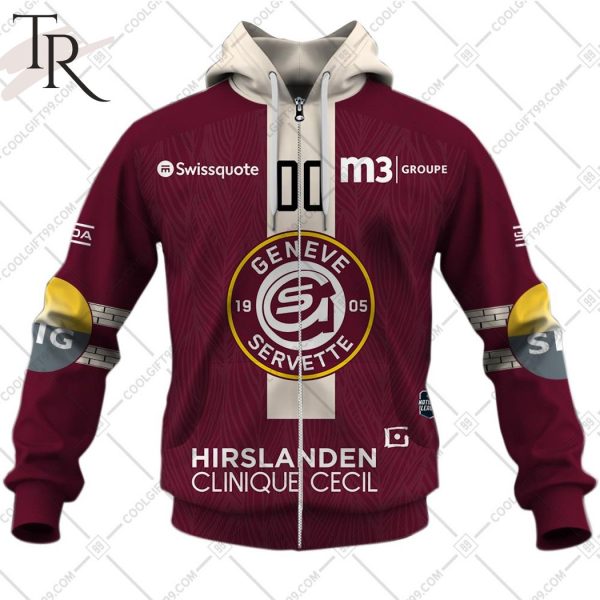 Personalized NL Hockey Geneve Servette HC Home jersey Style Hoodie