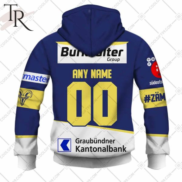 Personalized NL Hockey HC Davos Home jersey Style Hoodie