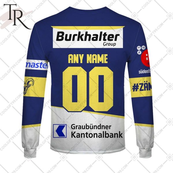 Personalized NL Hockey HC Davos Home jersey Style Hoodie