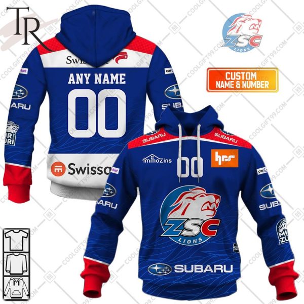 Personalized NL Hockey ZSC Lions Home jersey Style Hoodie