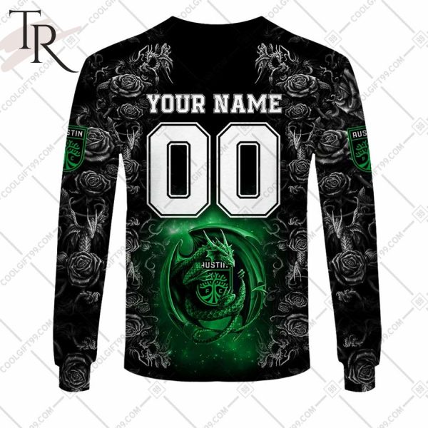 Personalized MLS Austin FC Roses Dragon Couple Hoodie