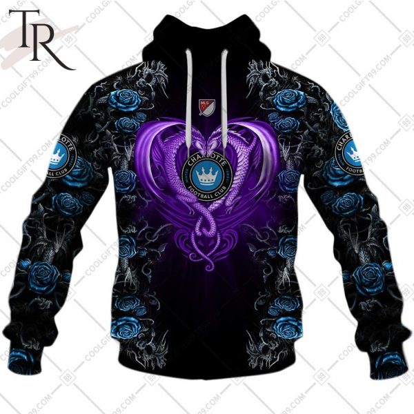 Personalized MLS Charlotte FC Roses Dragon Couple Hoodie