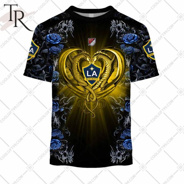 Personalized MLS Los Angeles Galaxy Roses Dragon Couple Hoodie