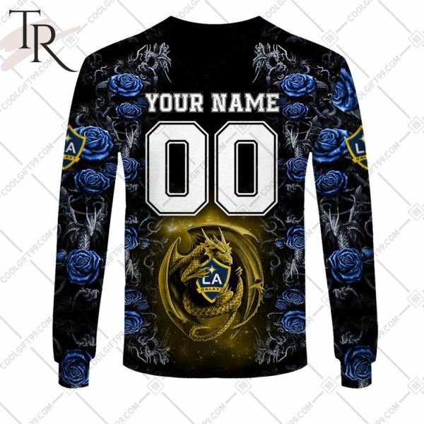 Personalized MLS Los Angeles Galaxy Roses Dragon Couple Hoodie