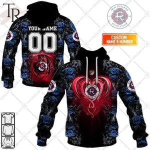 Personalized MLS New England Revolution Roses Dragon Couple Hoodie