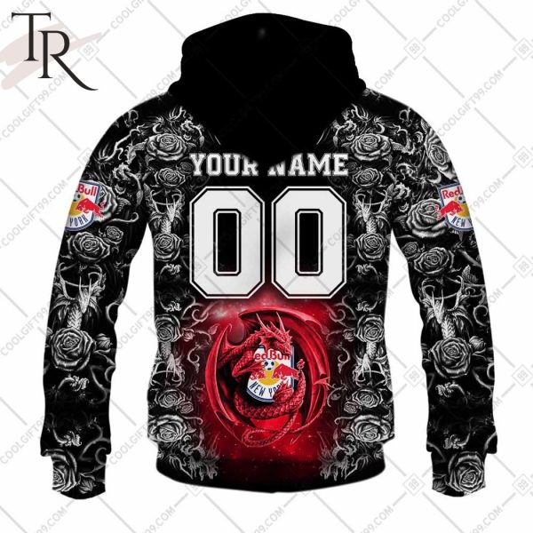 Personalized MLS New York Red Bulls Roses Dragon Couple Hoodie