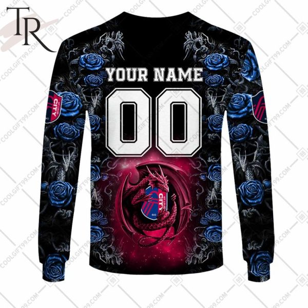 Personalized MLS St. Louis City SC Roses Dragon Couple Hoodie