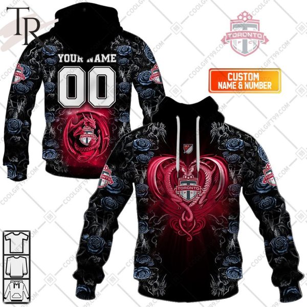 Personalized MLS Toronto FC Roses Dragon Couple Hoodie