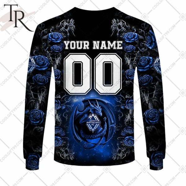 Personalized MLS Vancouver Whitecaps Roses Dragon Couple Hoodie