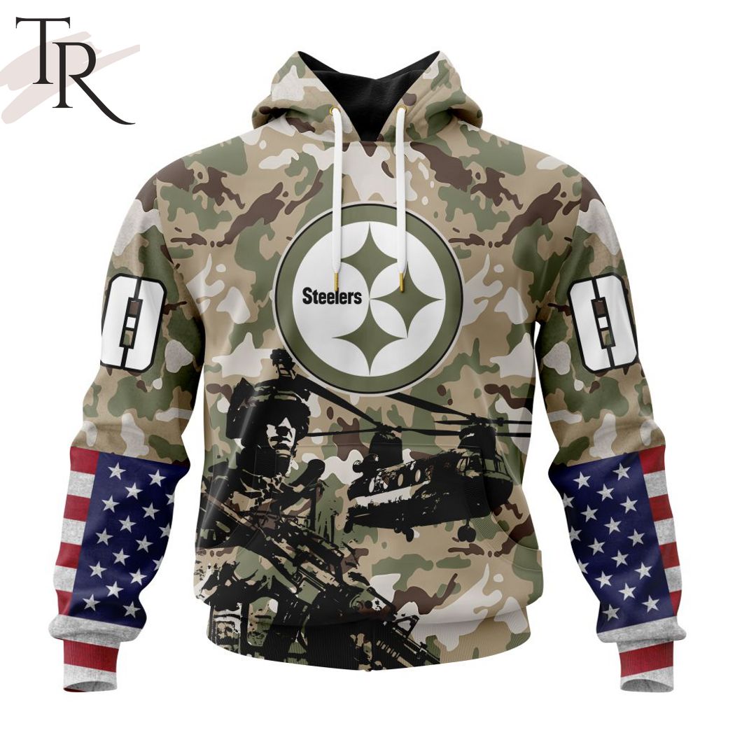 steelers military hoodie