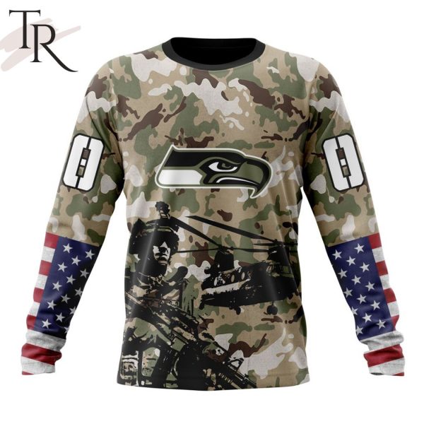 Personalized NFL Seattle Seahawks Special Salute To Service Design Hoodie