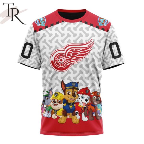 NHL Detroit Red Wings Special PawPatrol Design Hoodie