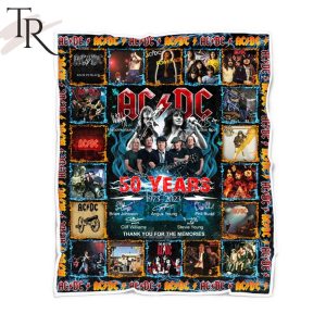 AC DC 50 Years 1973 – 2023 Signature Thank You For The Memories Fleece Blanket