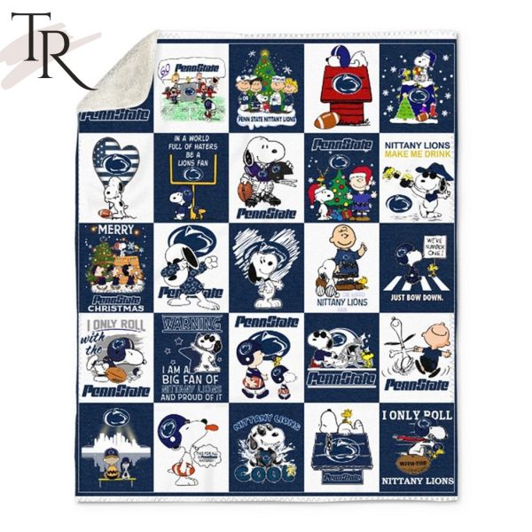 Snoopy Penn State Make Me Drink I Only Roll Penn State Marry Christmas Fleece Blanket