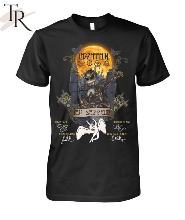 Jack Skellington Collab Led Zeppelin Signature Halloween T-Shirt