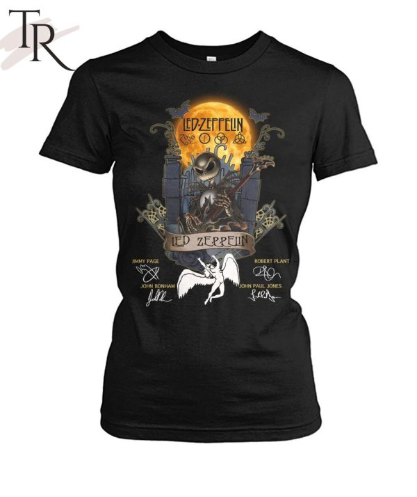 Jack Skellington Collab Led Zeppelin Signature Halloween T-Shirt