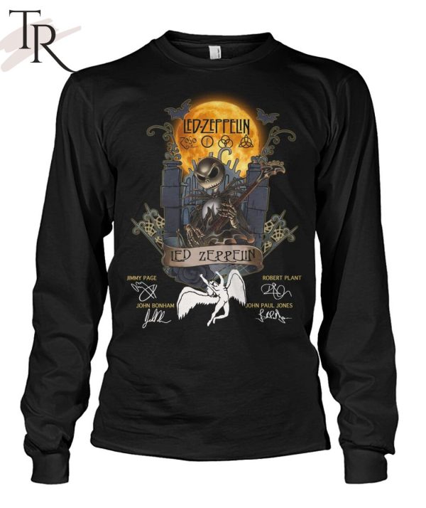 Jack Skellington Collab Led Zeppelin Signature Halloween T-Shirt