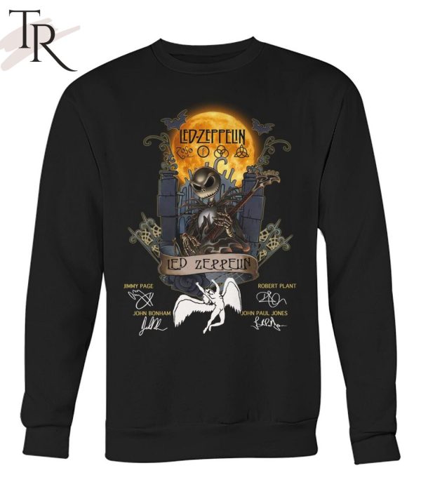 Jack Skellington Collab Led Zeppelin Signature Halloween T-Shirt