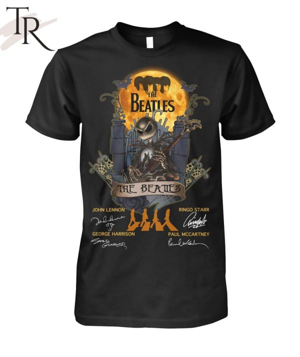 Jack Skellington Collab The Beatles Signature Halloween T-Shirt