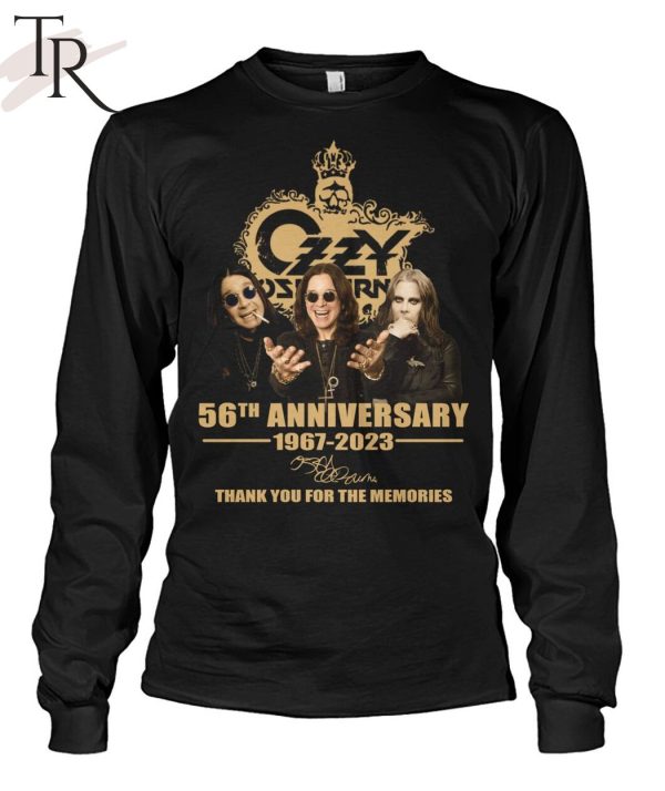 Ozzy Osbourne 56th Anniversary 1967 – 2023 Signature Thank You For The Memories T-Shirt