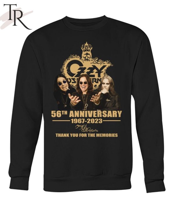 Ozzy Osbourne 56th Anniversary 1967 – 2023 Signature Thank You For The Memories T-Shirt