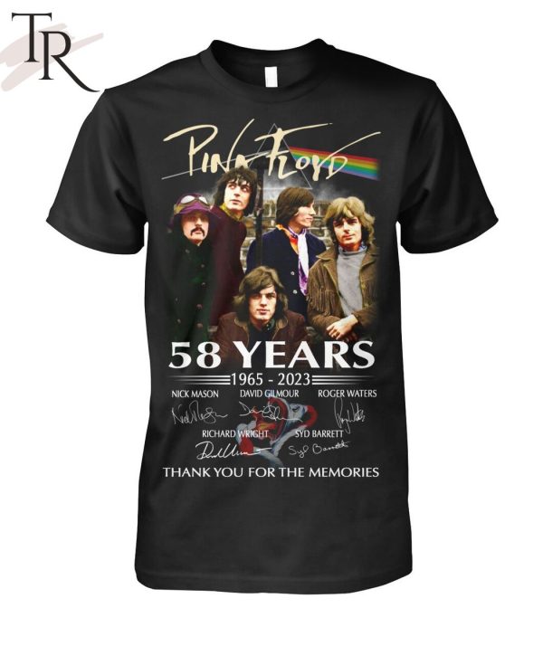 Pink Floyd 58 Years 1965 – 2023 And Their Signature Thank You For The Memories T-Shirt