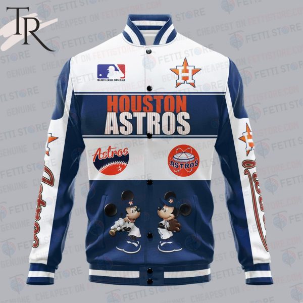 Houston Astros City And Logo Pattern Print Varsity Jacket