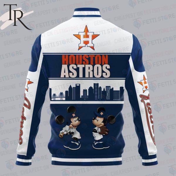Houston Astros City And Logo Pattern Print Varsity Jacket - Torunstyle